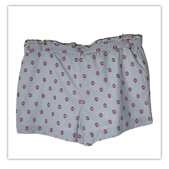 LOFT Red White Blue Paper Bag Waist Shorts - Picture 4 of 8